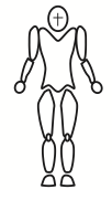 A line-drawn mannequin demonstrating gesture.