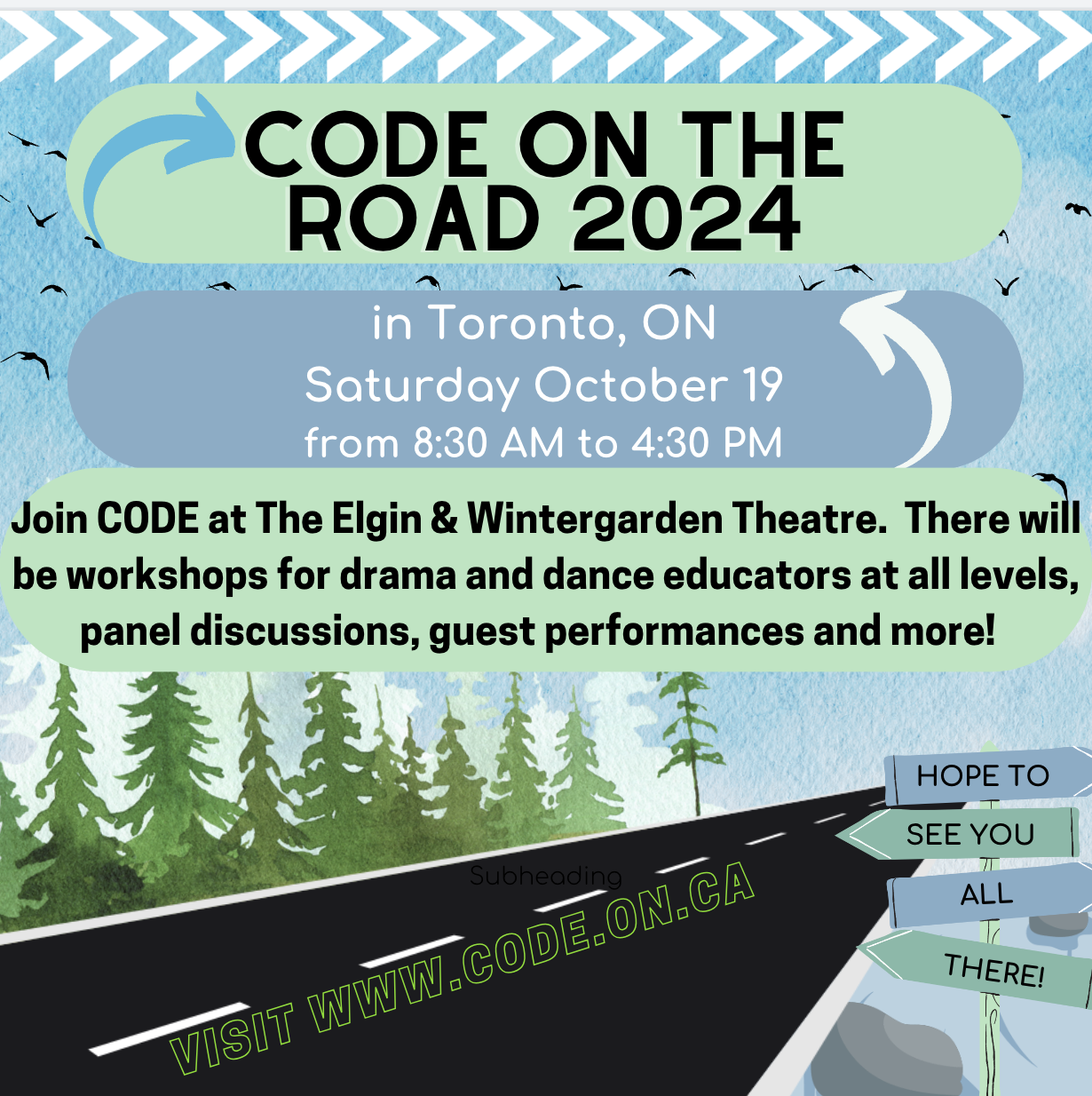Flyer for CODE on the Road Toronto